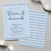 Invitation Denim et Diamonds Blue Jeans 40e fête d'anniversai