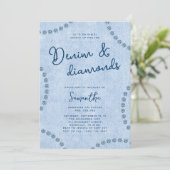 Invitation Denim et Diamonds Blue Western Bachelorette Party (Debout devant)