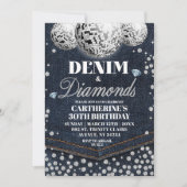Invitation Denim et Diamonds Fête d'anniversaire pour adultes (Devant)