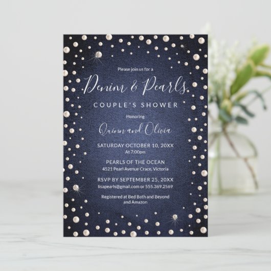 Invitation Denim et Pearls (Debout devant)