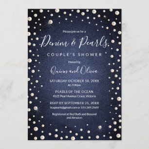 Invitation Denim et Pearls