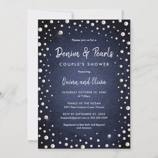 Invitation Denim et Perles (Devant)