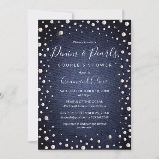 Invitation Denim et Perles (Devant)