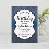 Invitation Denim, fête d'anniversaire (Debout devant)
