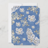 Invitation Denim Fleur texturée Dentelle et bijoux costume (Dos)
