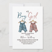 Invitation Denim Garçon ou fille Clothesline Révélation de ge (Devant)