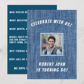 Invitation Denim Imprimer 30e anniversaire d'or (Devant / Derrière)