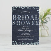 Invitation Denim Jean & Diamonds Bling Chic Fête des mariées (Debout devant)