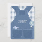 Invitation Denim Overalls migre comme un bouton bleu (Dos)