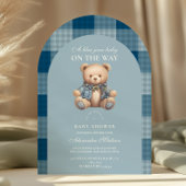 Invitation Denim Teddy Bear Baby shower