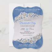 Invitation Denim Texture et fleur dentelle (Devant)