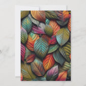 Invitation Dense Chevauchement Automne Feuilles Thankgiving (Dos)