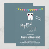 Invitation Dent Joyeuse Ma Première Dent (Devant / Derrière)