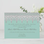 Invitation Dentelle à goutte d'oreille, bleu clair Aqua - Mar (Debout devant)