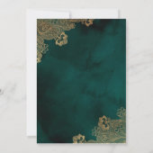 Invitation Dentelle à huile d'or Vert Mariage musulman musulm (Dos)