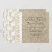 Invitation Dentelle antique et perles épousant des (Devant / Derrière)