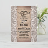 Invitation dentelle antique et tonneau rustique (Debout devant)