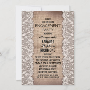 Invitation dentelle antique et tonneau rustique