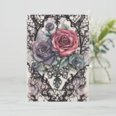 Invitation Dentelle aquarelle et Mariage d'élégance gothique  (Debout devant)