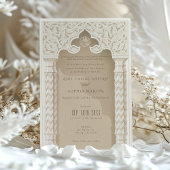 Invitation Dentelle architecturale Motif Mariage islamique In