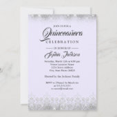 Invitation Dentelle argentée claire et violette Diable Quince (Dos)