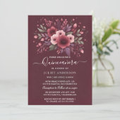 Invitation Dentelle argentée en Plum Gown Boho Bourgogne Quin (Debout devant)