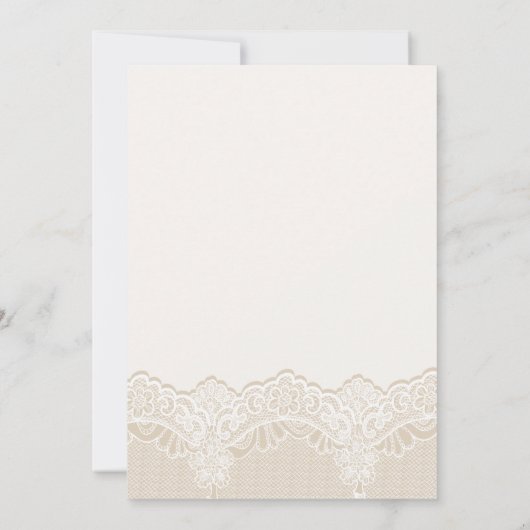 Invitation Dentelle blanche avec perles mariage douche nuptia (Dos)