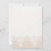 Invitation Dentelle blanche avec perles mariages couples douc (Dos)