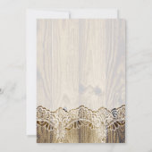 Invitation Dentelle blanche & coeur sur bois mariage douche n (Dos)