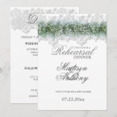 Invitation Dentelle blanche et bébé Dîner de répétition halei (Devant / Derrière)