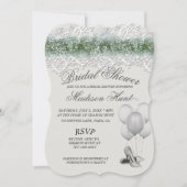 Invitation Dentelle blanche et bébés Fête des mariées respira (Devant)