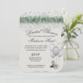 Invitation Dentelle blanche et bébés Fête des mariées respira (Debout devant)