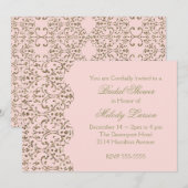 Invitation Dentelle blanche et dorée (Devant / Derrière)