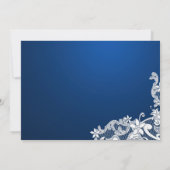 Invitation Dentelle blanche et Mariage de saphir profond (Dos)