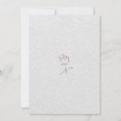 Invitation Dentelle blanche rose mauve mariage robe chic mari (Dos)