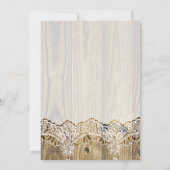 Invitation Dentelle blanche rustique sur bois mariage douche (Dos)