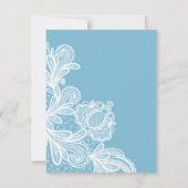 Invitation Dentelle blanche sur Pastel Baptême bleu Invitatio (Dos)