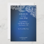 Invitation Dentelle blanche sur Royal Blue Dragonlies (Dos)