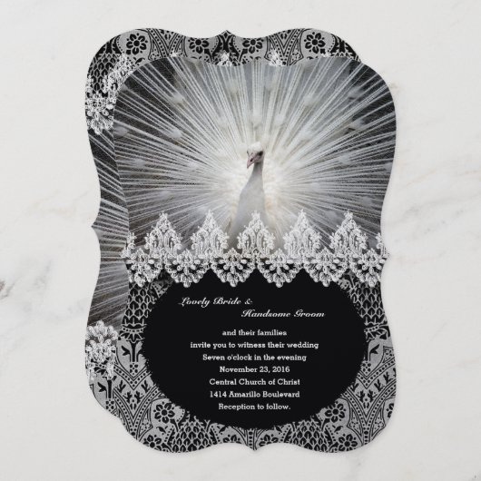 Invitation Dentelle blanche unique en son genre (Devant / Derrière)