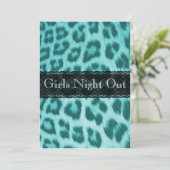Invitation Dentelle bleu Cheetah Imprimer Bachelorette (Debout devant)