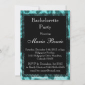 Invitation Dentelle bleu Cheetah Imprimer Bachelorette (Dos)
