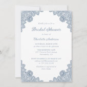 Invitation Dentelle bleu Dusty (Devant)