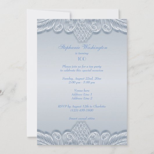 Invitation Dentelle Bleue 100e anniversaire (Dos)