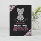 Invitation Dentelle Corset Lingerie Douche Mariage Partie ros (Debout devant)