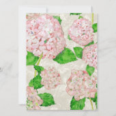 Invitation Dentelle d'aquarelle rose pâle Pastel Hydrangea (Dos)