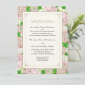 Invitation Dentelle d'aquarelle rose pâle Pastel Hydrangea (Debout devant)