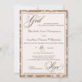 Invitation Dentelle d'automne Dieu est Amour Mariage chrétien (Devant)