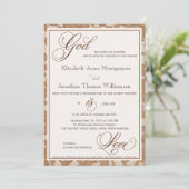 Invitation Dentelle d'automne Dieu est Amour Mariage chrétien (Debout devant)