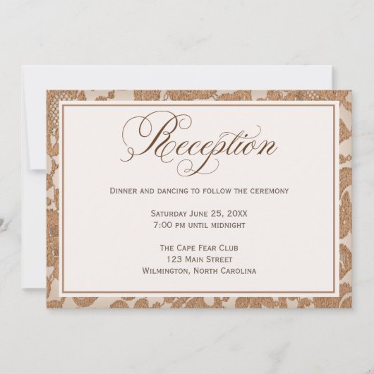 Invitation Dentelle d'automne Réception de mariage Enceinte I (Devant)