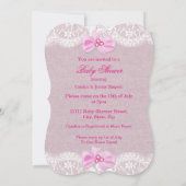 Invitation Dentelle de Baby shower de princesse ethnique rose (Dos)